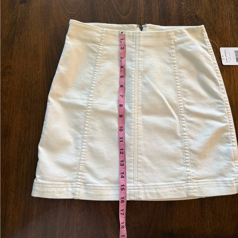 NWT Free People Modern Femme White Denim Mini Skirt